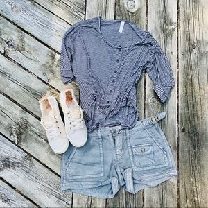 Striped Black & Gray Tie Top!